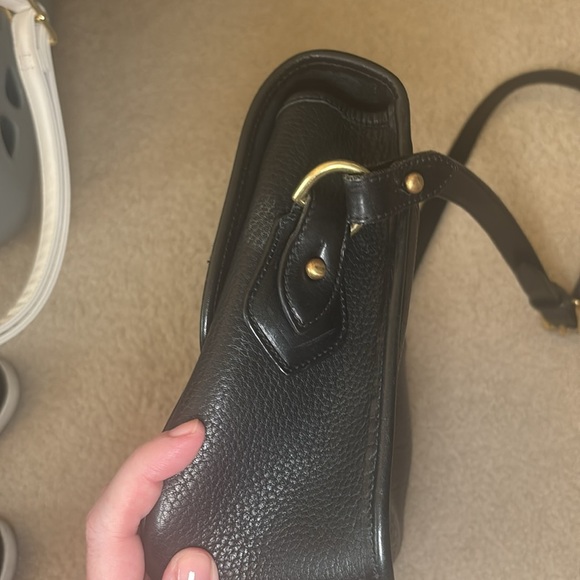 DOONEY & BOURKE | Black leather mini-brief case, crossbody saddlebag - Picture 12 of 13